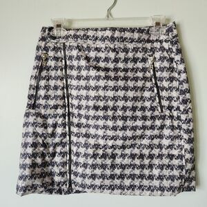 NWT $399 Women's 4 XS BOGNER Insulated Quilted Houndstooth Ski Skirt Fire + Ice